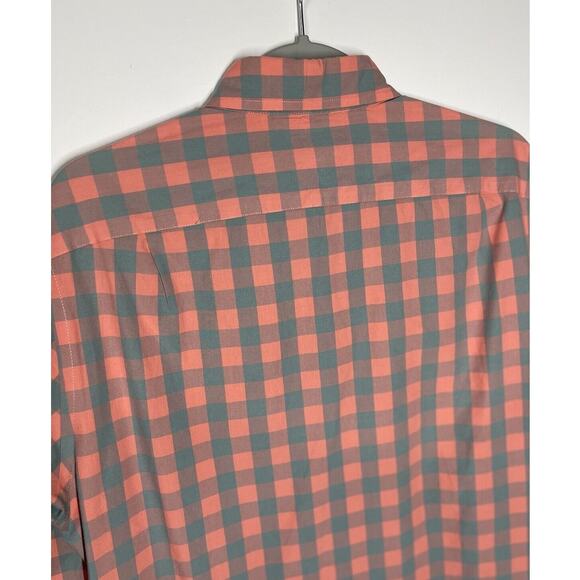 J.Crew Polo Button up Slim Plaid Long Sleeve Red Grey Casual Preppy Mens Medium - Picture 7 of 8